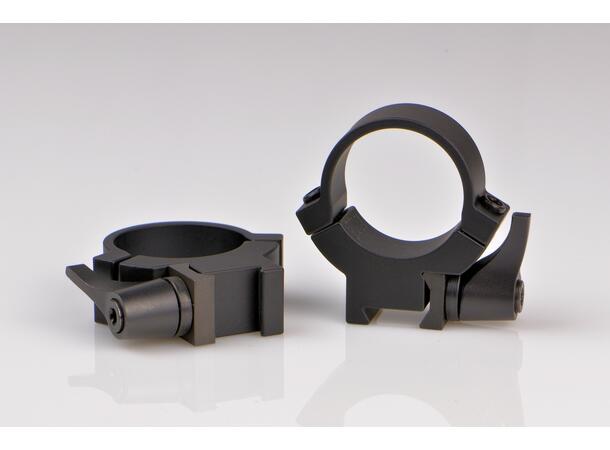 Warne Maxima Ring QD 9-11mm 1" Sort/Matt Warne Hurtigringer for 9-11mm Skinne